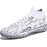 NISOCY Men’s Soccer Shoes Football Cleats High-Top Outdoor/Indoor Athletic Sneaker Lightweight TF AG Training Football Boots