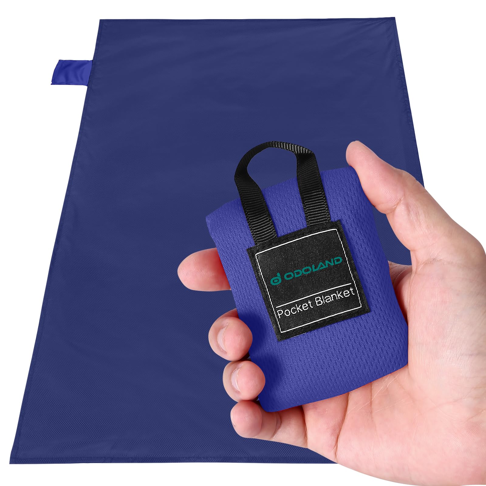 Odoland Picnic Blanket 70 x 110 cm Pocket Blanket Waterproof Heatproof Sandproof Thin Ground Sheet - Lightweight Foldable Beach Mat for Outdoor Camping, Travel, Hiking, Picnic for 1 People