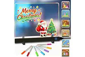 IYT Lumiboard Light up Drawing Board for Kids Christmas Gifts, Acrylic Dry Erase Boards with Light, for Girls Teens Sketching Gift, with 4 Modes 7 Color Pens 6 Style Pictures