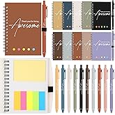 Chuangdi 20 Sets Employee Appreciation Gift Bulk Inspirational Spiral Notebook with Sticky Note Motivational Pen Valentines Thank You Gifts for Team Staff Coworker Nurse Teacher (Neutral)
