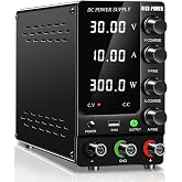 NICE-POWER DC Power Supply Variable 30V 10A, Adjustable Switching Regulated DC Bench Power Supply with Output Switch High Precision 4-Digit LED Display, Benchtop Lab Power Supplies with 5V/2A USB Port