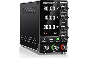NICE-POWER DC Power Supply Variable 30V 10A, Adjustable Switching Regulated DC Bench Power Supply with Output Switch High Precision 4-Digit LED Display, Benchtop Lab Power Supplies with 5V/2A USB Port