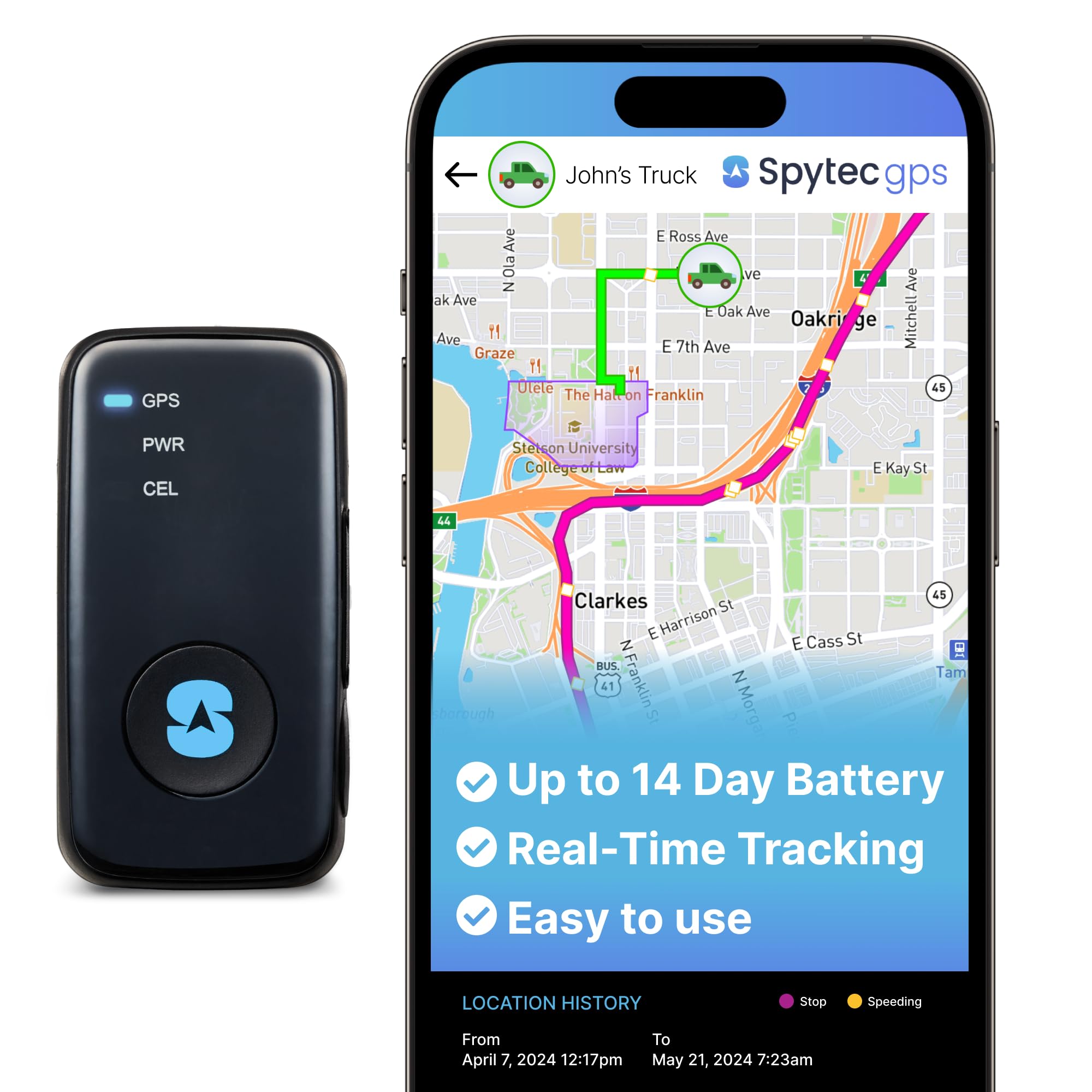 Spy Tec Mini GPS Tracker for Vehicles & Kids | Up to 14-Day Battery Life | Waterproof Magnetic Case, Geofencing, Portable Real Time GPS Car Tracker w/Lifetime Support | Subscription Required