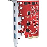 Inateck PCIe to USB 3.2 Gen 2 Card with 20 Gbps Bandwidth, 3 USB Type-A and 2 USB Type-C Ports, RedComets U21