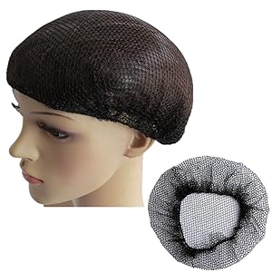 6Pcs Hairnets Reusable Hair Nets for Food Service or Sleeping, No Knot and Latex Free Elastic Edge Mesh (M, Black-6pcs)