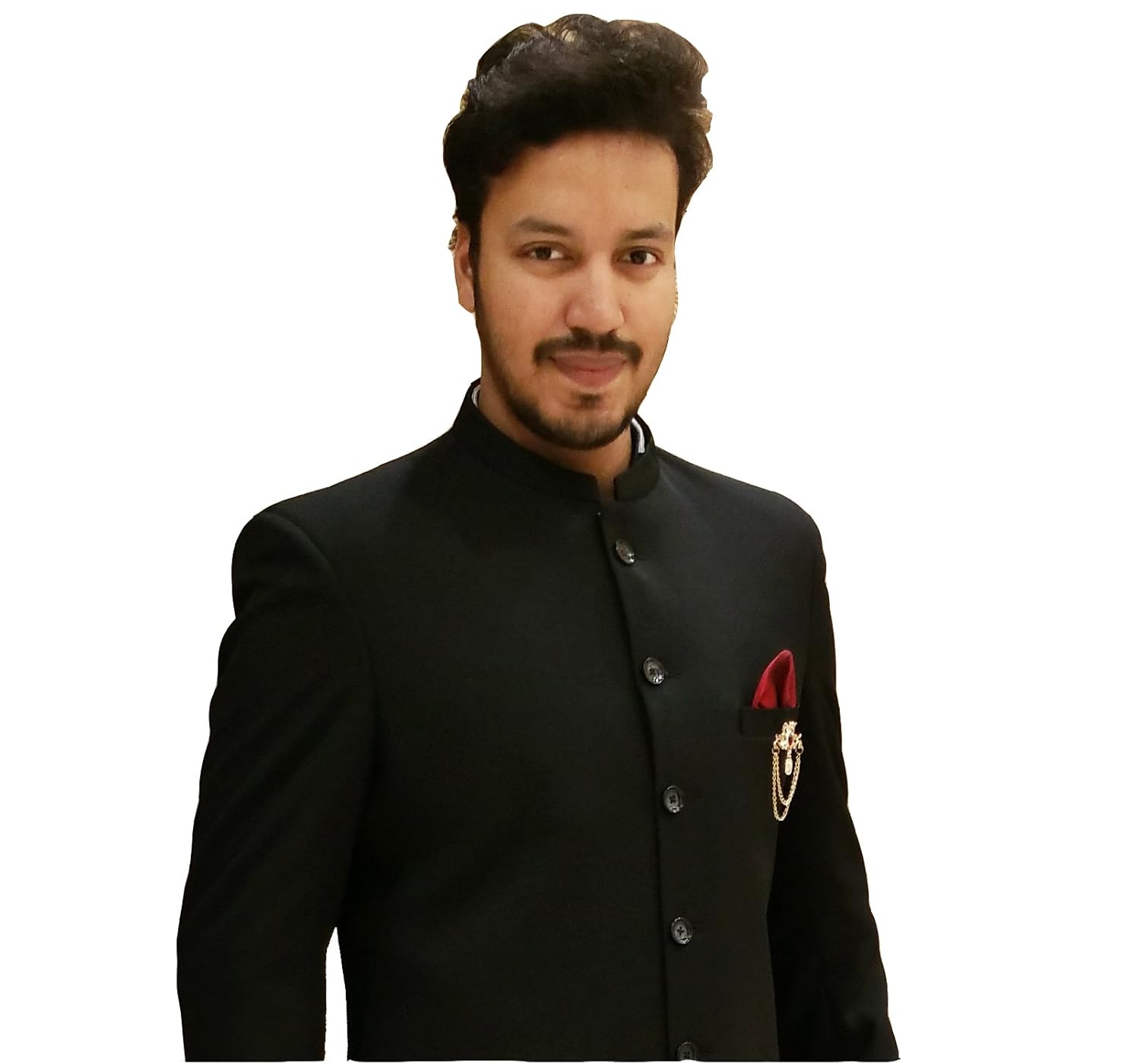 katzano men's indo-western sherwani k0003, black