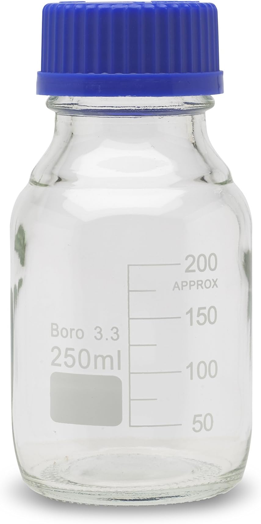 Goldleaf Scientific GLA250BO Graduated Borosilicate Glass Media Storage Container Reagent Bottle | 250mL