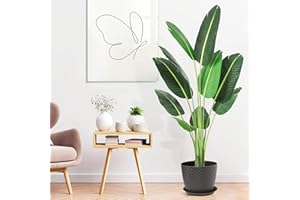 Amyove 5 Ft Artificial Tree Bird of Paradise Artificial Plant Faux Plant Palm Tree Artificial Bird of Paradise Plant for Home Decor Indoor Outdoor Office (60inch, 1 Pack)