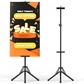 WHAUU Poster Stands for Display, Double-Sided Sign Holder Stand | Adjustable Sign Stand with Tripod, Height Up to 79 in, Poster Board Stand for Wedding, Restaurant &amp; Business Advertising