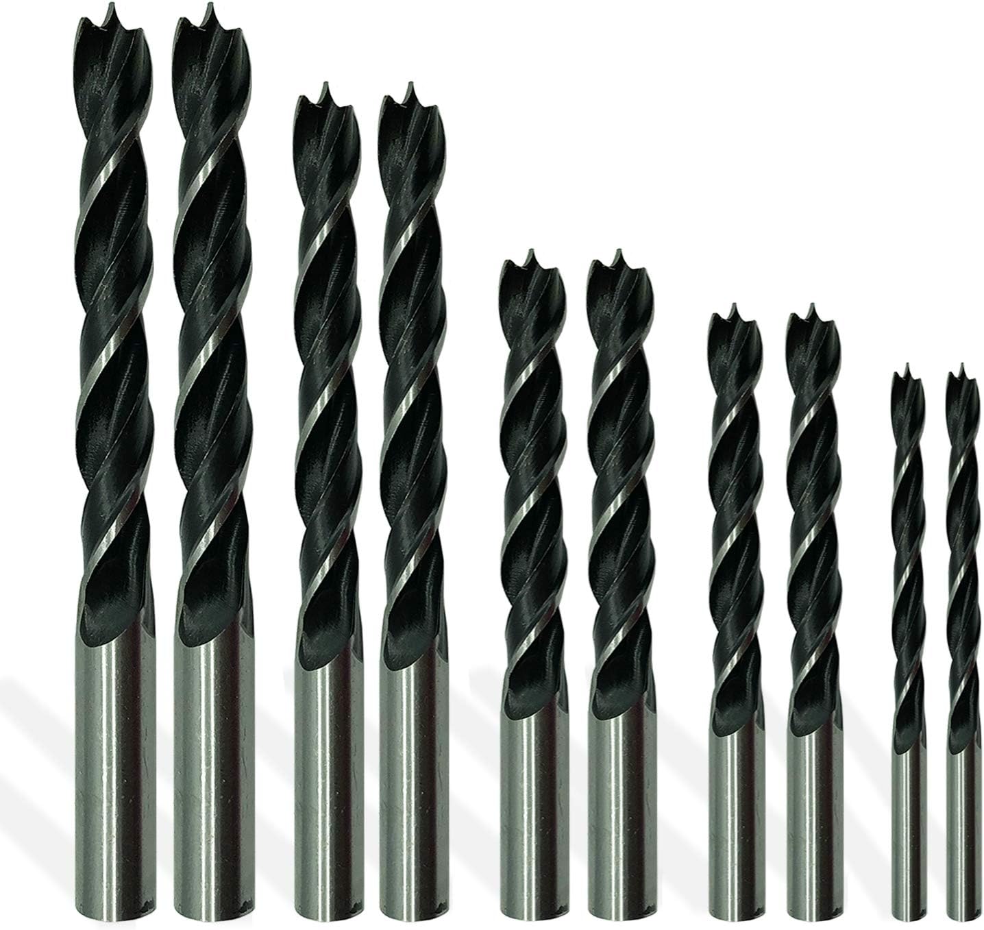 10pk Handy Home Wood Drill Bit Set | Assorted Metal Bits for Drilling on Hard Wall and Woodworks | Drill Bits for Home Improvement and Renovation