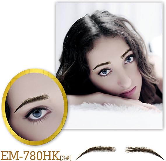 Vlasy One Pair False Eyebrows 100 Handmade Human Hair Fake Eye Brows