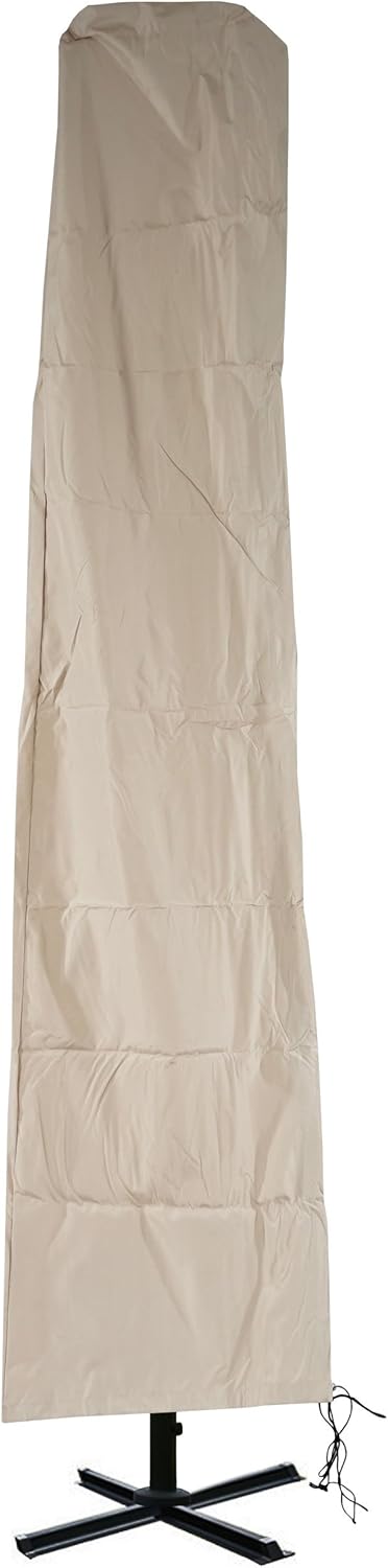 Schutzhülle Meran für Marktschirm bis 5m, Abdeckhülle Cover mit Reißverschluss ~ Creme
