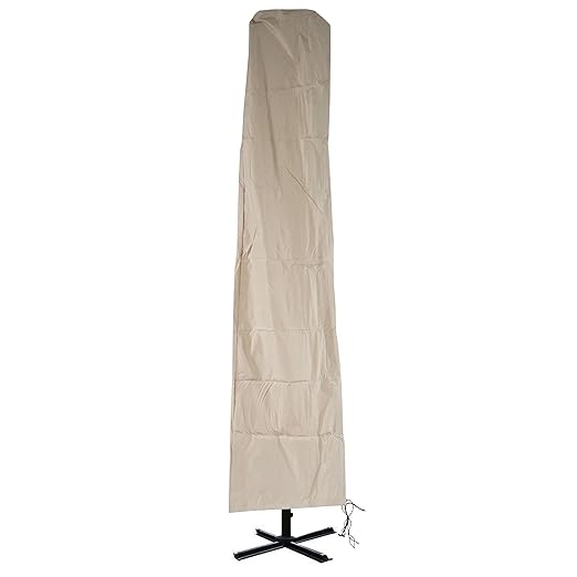 Schutzhülle Meran für Marktschirm bis 5m, Abdeckhülle Cover mit Reißverschluss ~ Creme