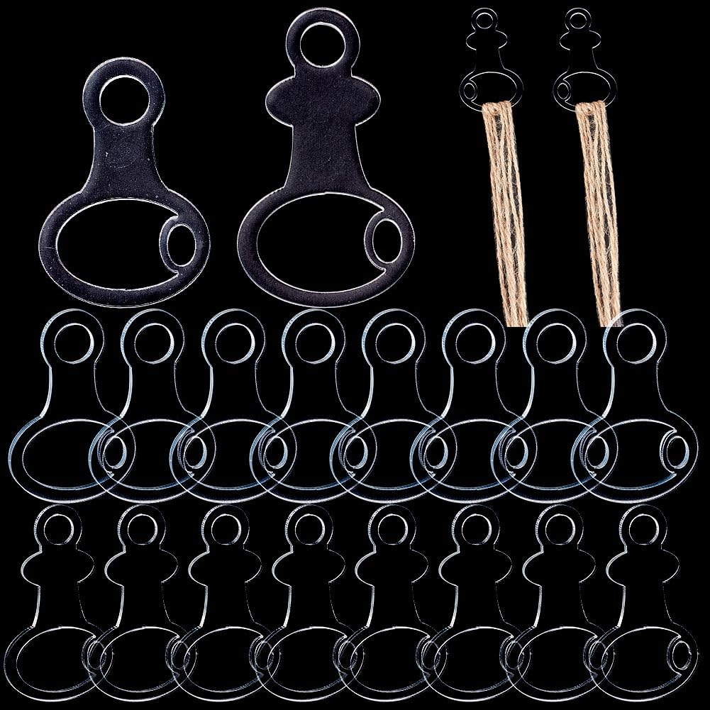 CRASPIRE 40Pcs Acrylic Floss Chips 2 Size Clear Embroidery Transparent Thread Drops Bobbin Floss Chip Sewing Board Organizers with Box for Cross Stitch Craft DIY Storage