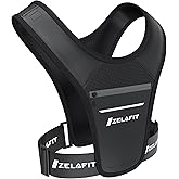 ZelaFit™ Running Phone Holder Vest for Women & Men – Lighweight Running Gear and Everyday Running Essentials – Chest Rig Phone Holder for Running (Black)
