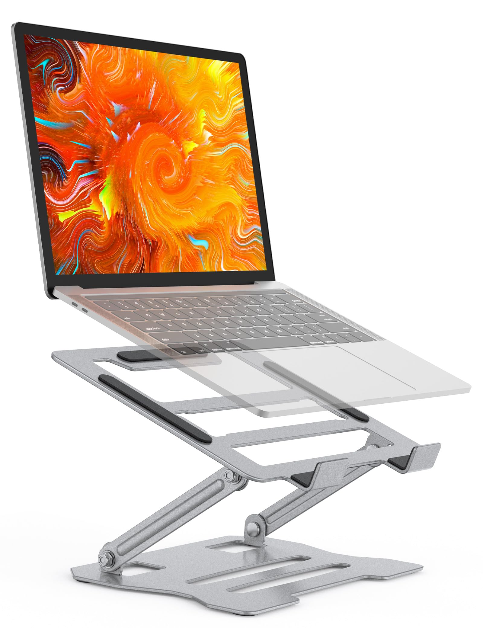 Adjustable Laptop Stand, Ergonomic Laptop Riser Heat Vent Computer Stand for Desk, Foldable Portable Tablet Notebook Holder Compatible with MacBook Pro/Air, Surface, Lenovo, Laptops (10-15.6'')