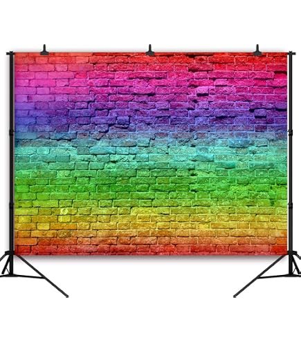 Amazon.com : Funnytree Colorful Brick Wall Backdrop LGBT Rainbow