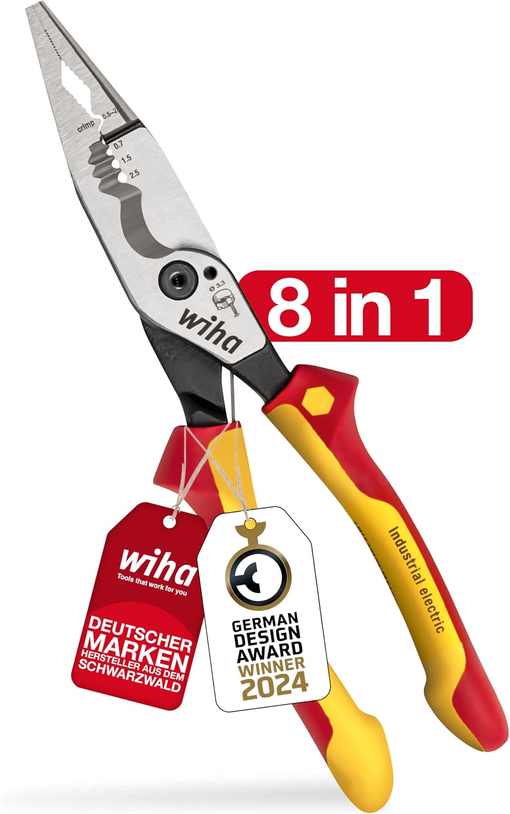 Wiha Industrial Electric 8-in-1 Pliers Multi-Function Detachable Spring