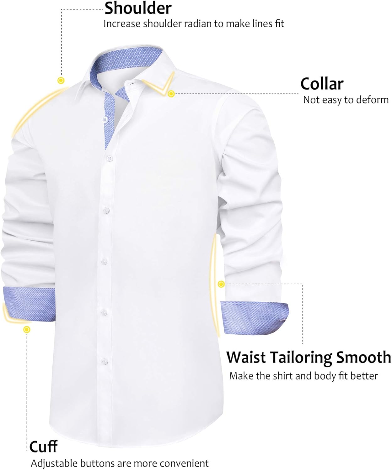 J.VER Mens Dress Shirts Long Sleeve Regular Fit Casual Button Down Shirt Elastic at  Men’s Clothing store