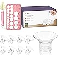 Nuliie 8PCS Flange Sizing kit 21mm for 24mm Flange/Shield of Most Pumps, BPA Free Silicone Flange Inserts, Compatible with Momcozy/Elvie/Spectra/Bellababy/TSRETE/Nuliie Electric Breast Pumps