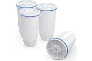 Water Filter Replacement Compatible with Zero Pitcher and Dispenser ZR-001 ZR-017 ZR-004 ZP-006 ZD-013 ZS-008, Multi-Stage Filter System, Reduce Lead, Chromium, and PFOA/PFOS, Pack of 4, By DESENRUIS