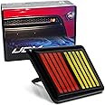 iJDMTOY Red/Yellow Stripe Grille Badge Emblem w/Rear Mounting Panel/Tooth Locks, Compatible with Mitsubishi Lancer Evolution Evo 10 Outlander Sports, etc
