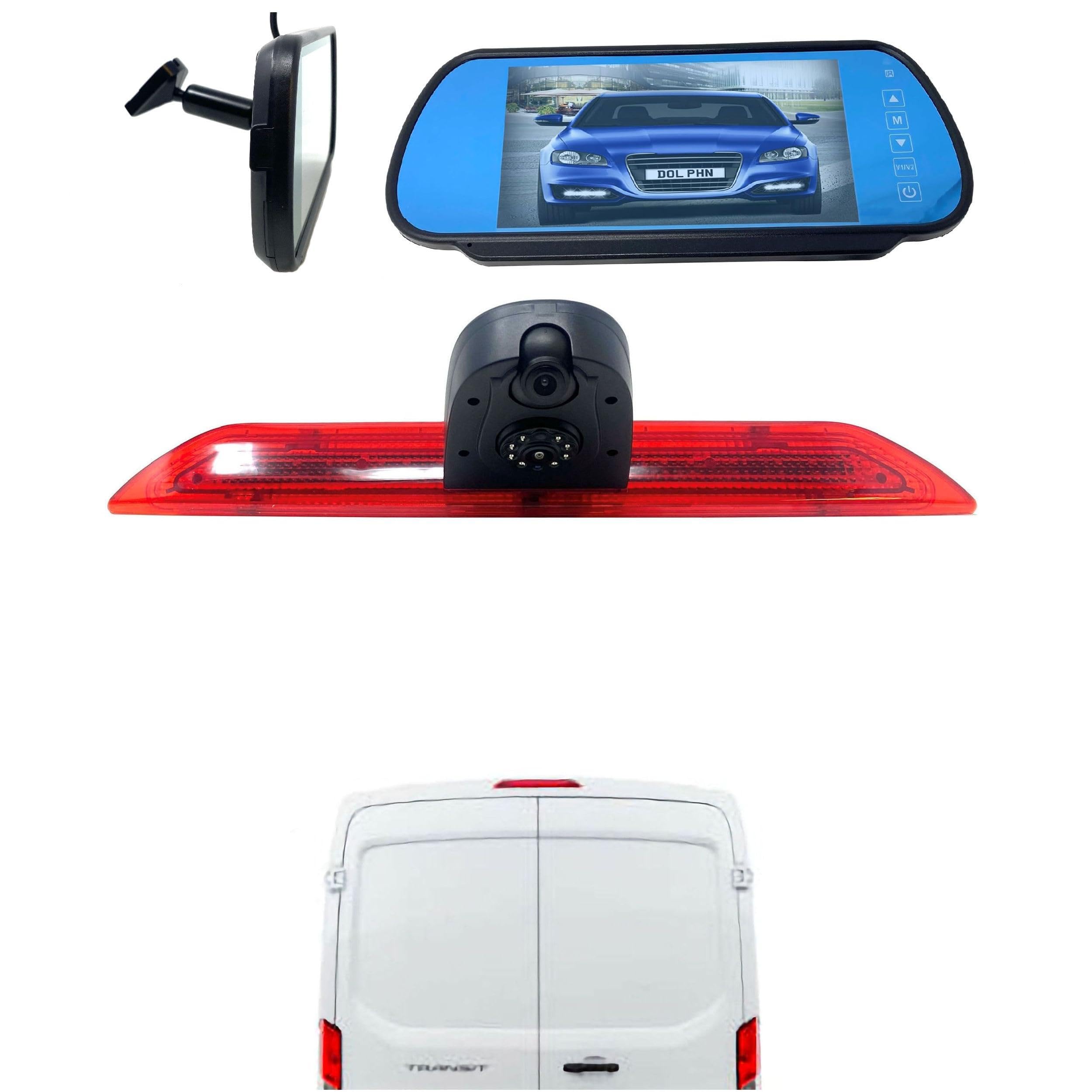 Dolphin Automotive Dual Rear Reversing Camera Fits Ford Transit Van 2014 Onwards (Camera With 7" Universal Mirror Monitor)