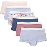 Hanes girls Originals Underwear, Stretch Cotton Boyshorts, Hipster, Bikini Panties, 6-pack