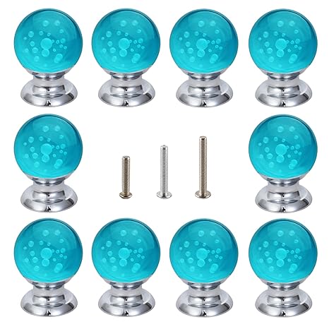 Hardware Knobs Ifolaina 10 Pcs Crystal Cabinet Knobs Round Glass