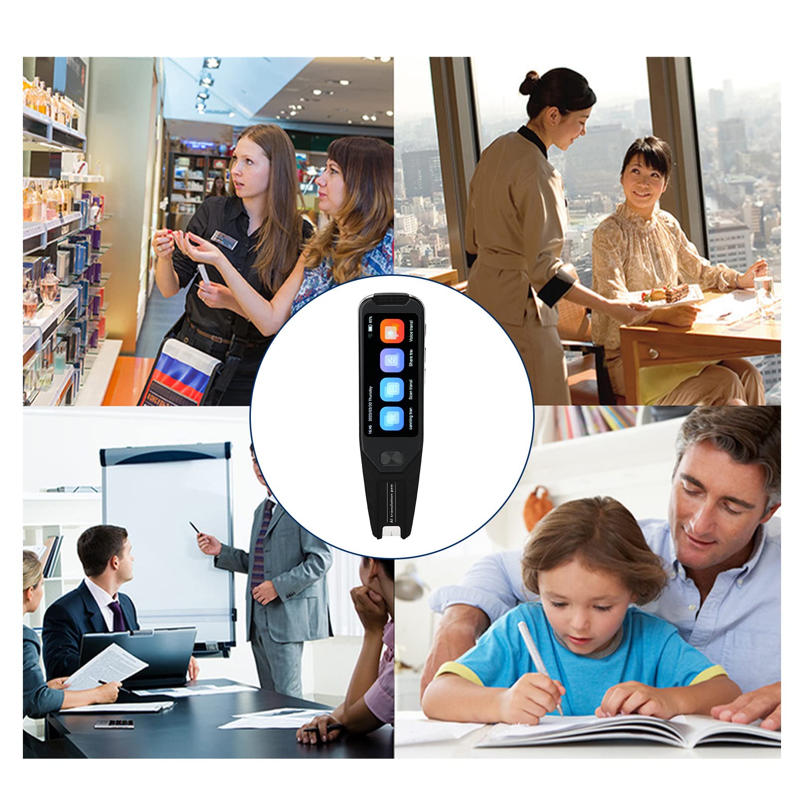 Smart Translation Pen - 3.5 Inch HD, 134 Languages Translator for Voice Text and Photo, Real Time Translation for Travel Business Learn, Support Offline Data, 8MP