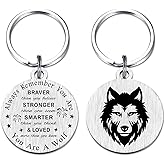 SOUSYOKYO Wolf Gifts for Women Men, Teen Wolf Keychain for Boys Girls, Personalized Wolves Birthday Party Supplies, Cool Wolves Christmas Graduation Decorations