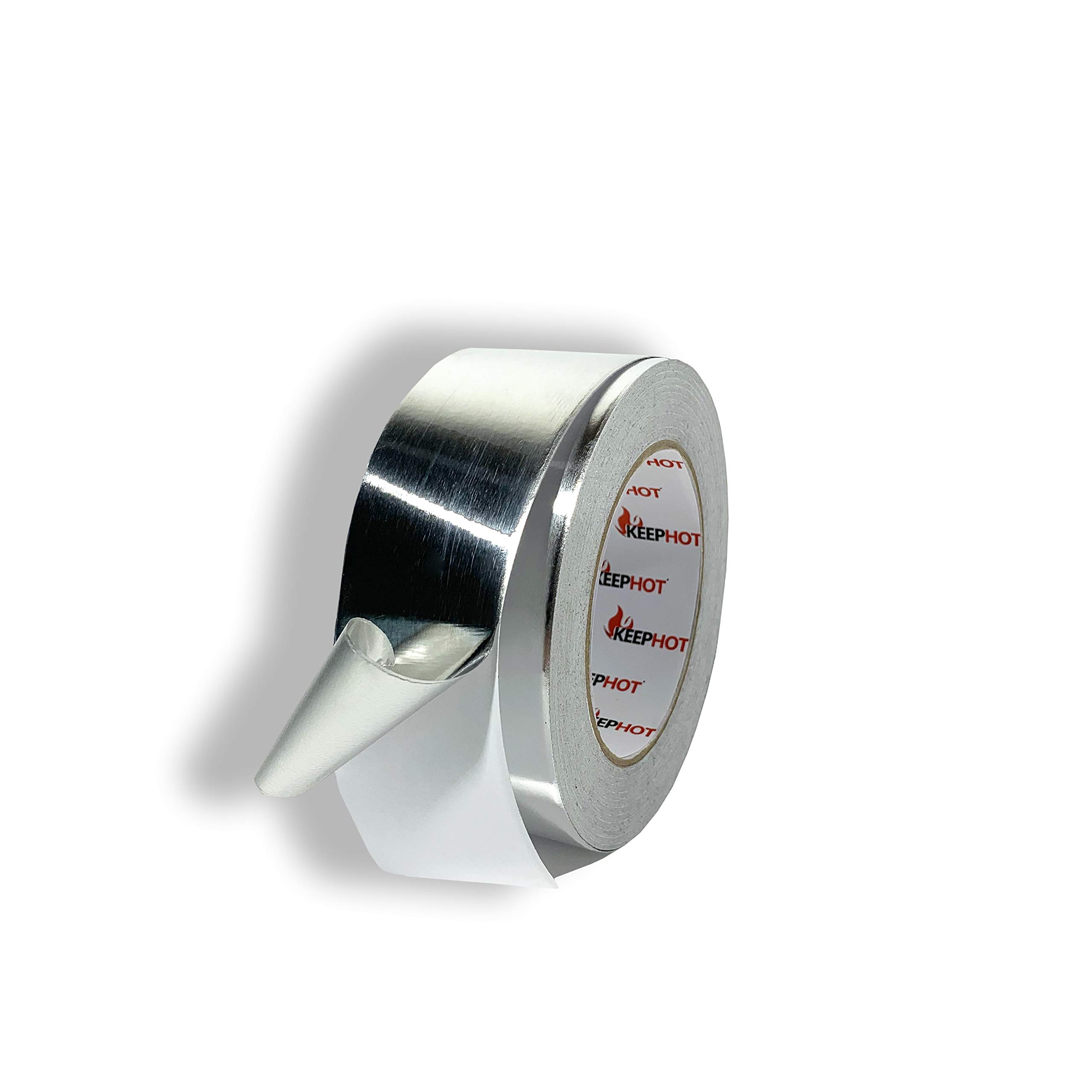 Aluminium Foil Adhesive Tape Heavy Duty Silver Metal Roll for Ducting and Pipework 48 mm x 50 m (2'' inch x 55 yrd) 1 roll