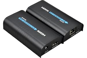 Mirabox HDMI Extender 400ft(120m),1 to Many Over IP LAN Switch,1080P@60Hz Full HD Video and Audio by Single Cat5 Cat5e Cat6 Cat6e Cat7 Cable,Transmitter and Receiver