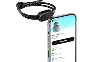 Popl Rope Band - Digital Business Card Bracelet Wearable - Tap to Share NFC & QR Code - iPhone & Android (Black Rope Style)