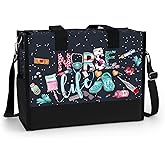 Large Tote Bag for Women. Gift for Nurse. Waterproof Bag with Pockets and Zipper for Travel, Work, Grocery.