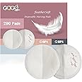 GoGo Pure 200CT FeatherSoft Disposable Nursing Pads, Ultra-Thin, Quick Absorbency, 5.12 Inches in Diameter Full Coverage, 3D Contoured Design, Extra Comfort, Individually Wrapped