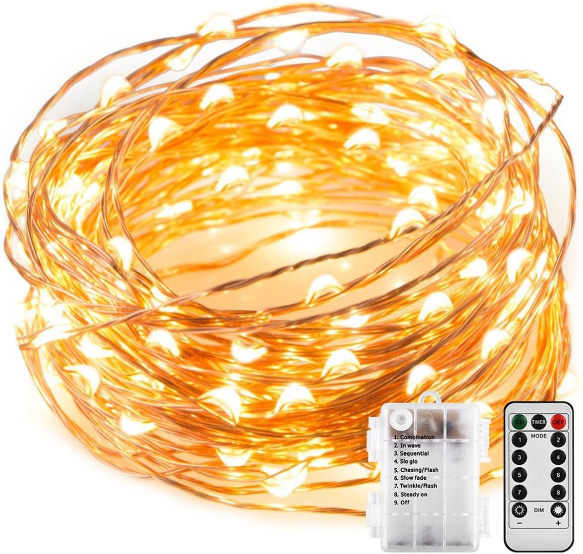 Sanniu LED Starry Fairy Lights Copper Wire Battery operated string lights with