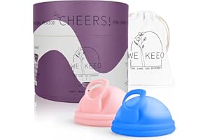 WE KEEO Reusable Menstrual Disc Made from 100% Medical Grade Silicone Period disc, Holds up to 6 Super tampons with Leak Free