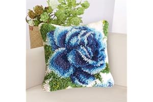 LAPATAIN Latch Hook Kits for DIY Throw Pillow Cover,Needlework Cushion Cover Hand Craft Crochet for Great Family 17X17inch Fl