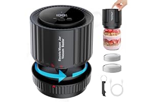 Nutri-Seal™ Electric Mason Jar Vacuum Sealer Kit - Fits Wide & Regular Mason Jars - Jar Vacuum Sealer For Mason Jars - Easy to Use - Automatic Electric Mason Jar Sealer - Vacuum Sealer For Jars w/Lids