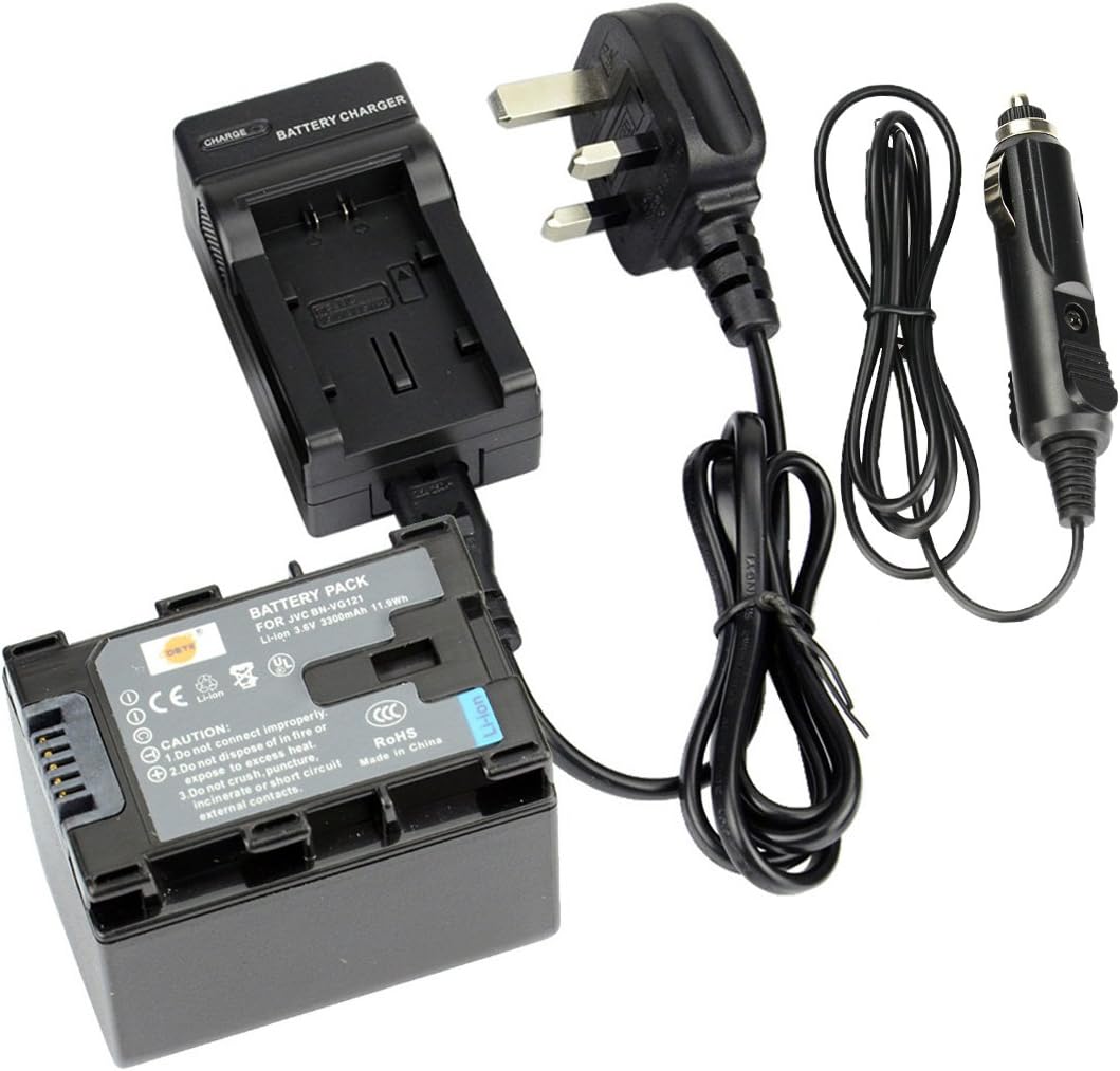 DSTE BN-VG121 Rechargeable Li-ion Battery + Charger DC96U Compatible for JVC BN-VG107, BN-VG107U, BN-VG107US, BN-VG114