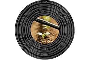 Pawfly 50 ft. 1/4" PE Irrigation Dripline Tubing, Black Polyethylene Distribution Line, Quick-Connect Compatible Drip Hose fo