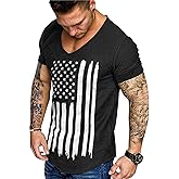 COOFANDY Mens 2 Pack Muscle V Neck T Shirt Fitted Gym Workout Short Sleeve Bodybuilding Tee