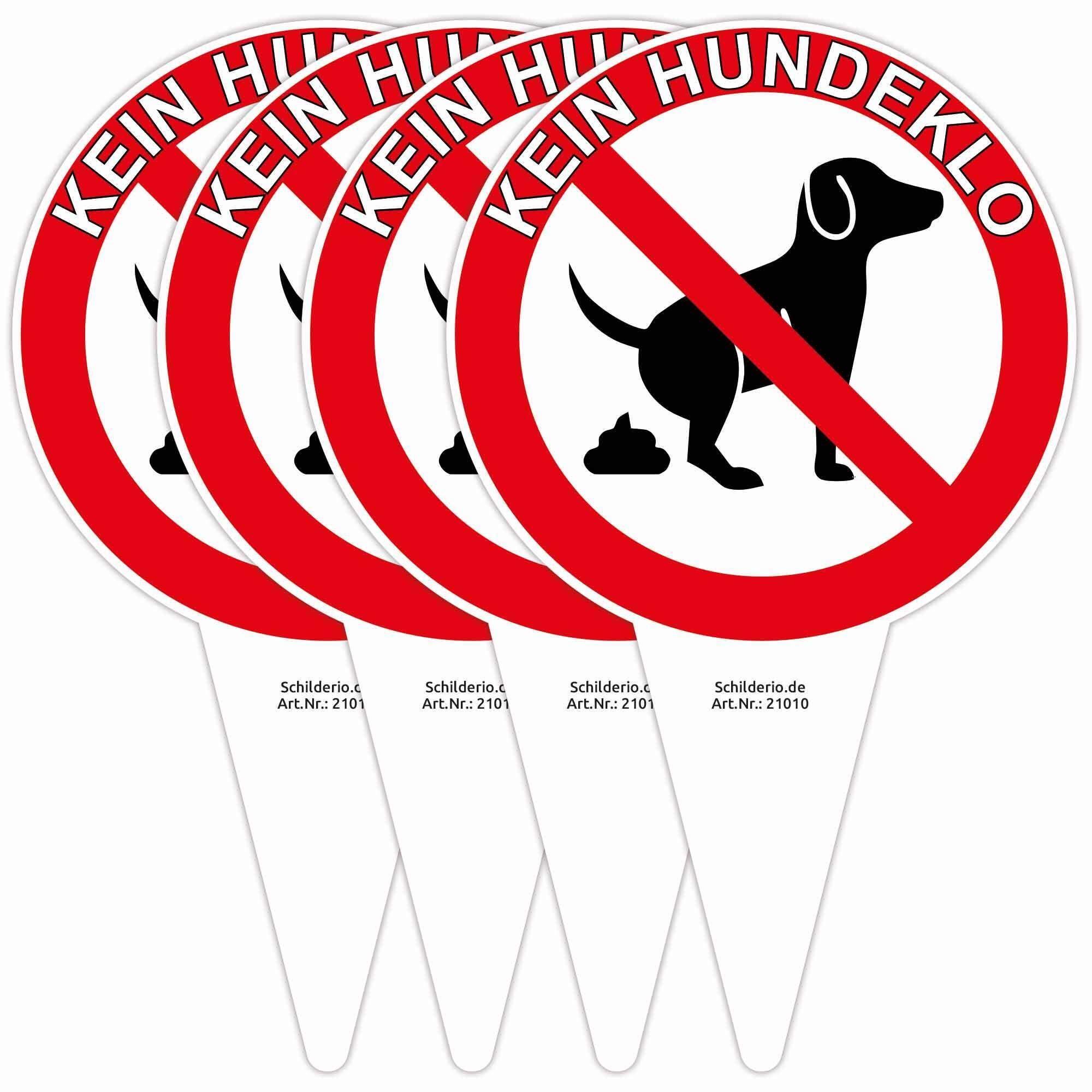 Pack of 4 "Kein Hundeklo" Sign 110 x 180 mm Sturdy Aluminium Composite Panel 3 mm Thick