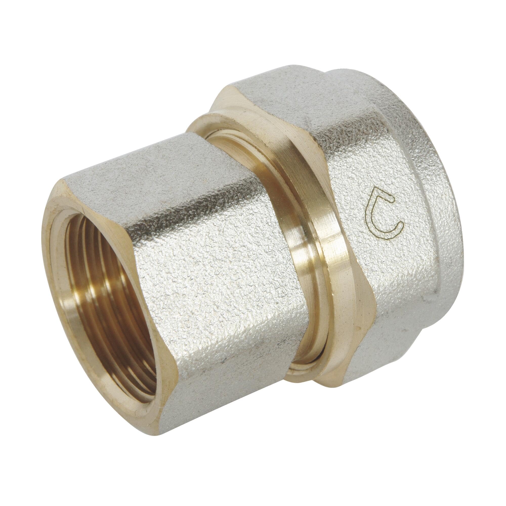 SOMATHERM FOR YOU - / 3717-20-15 Compression Straight Fitting for Ø20 Multilayer Pipe - Female 15/21 (1/2 Inch)