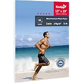 Koala Photo Paper Resin Coated 13x19 In Satin Photo Printer Paper 72lb | for Inkjet Printer Water-Resistant Semi Gloss 50 Sheets