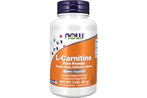 NOW Foods Supplements, L-Carnitine (L-Carnitine Tartrate) Pure Powder, Boosts Cellular Energy, Amino Acid, 3-Ounce