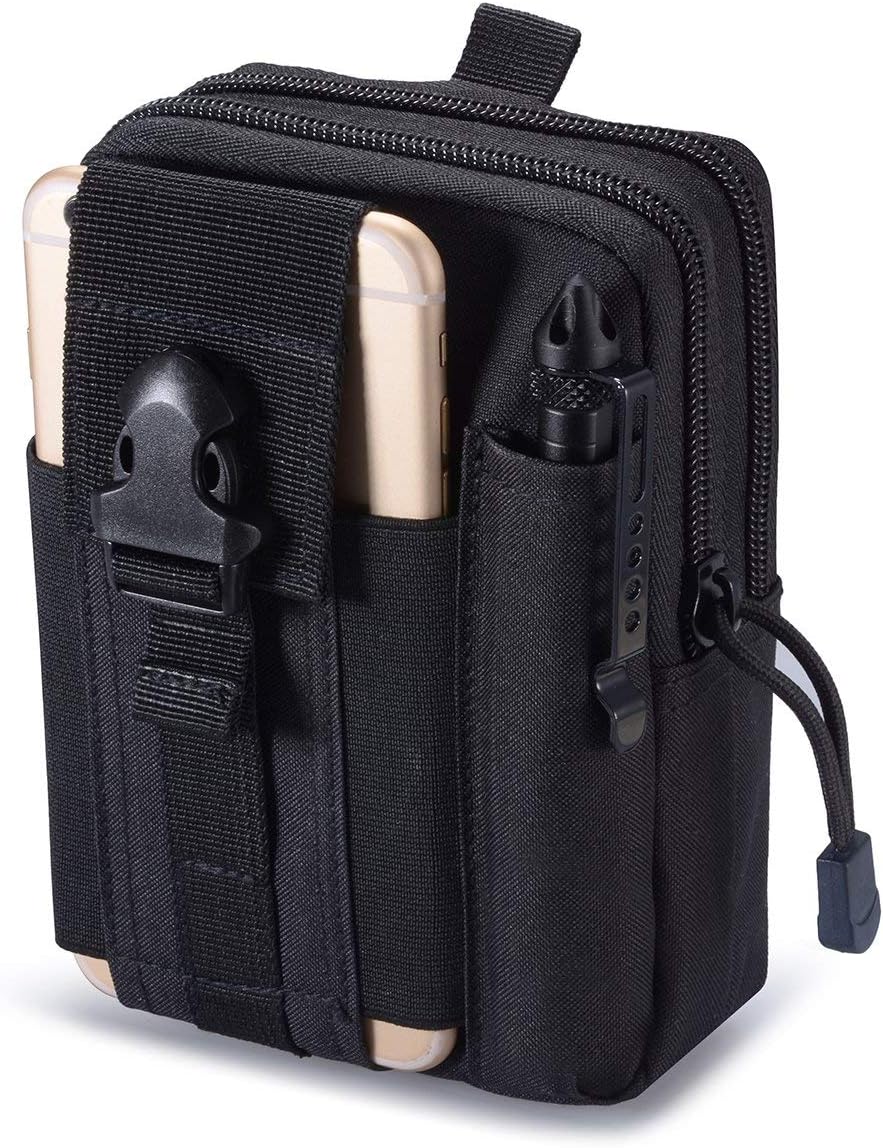 CARRY TRIP Tactical Outdoor Waist Bag- Multifunctional Molle Pouch (Black)