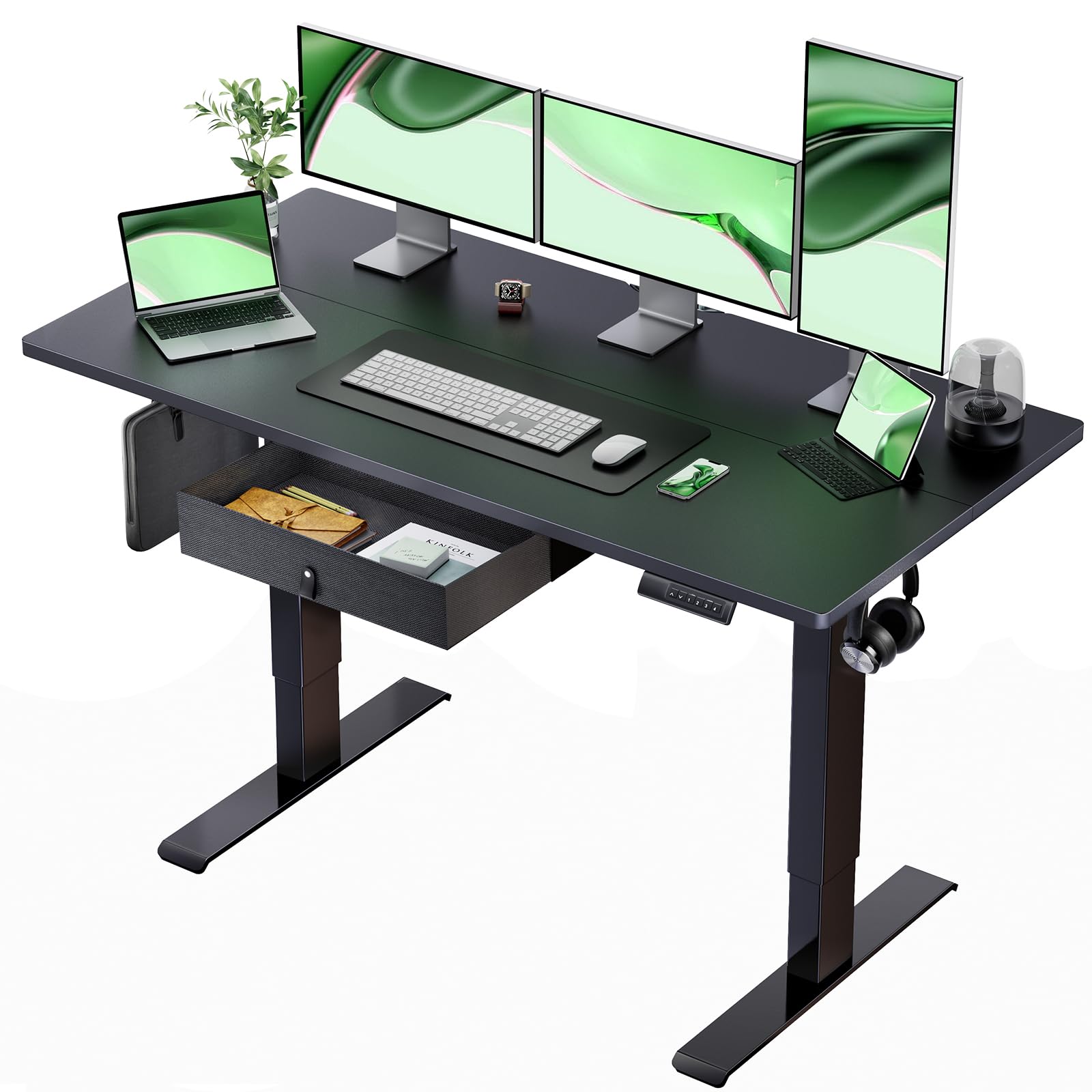 Marsail TZESD13B Home-Office-desks, 55 x 24 Inch, Black