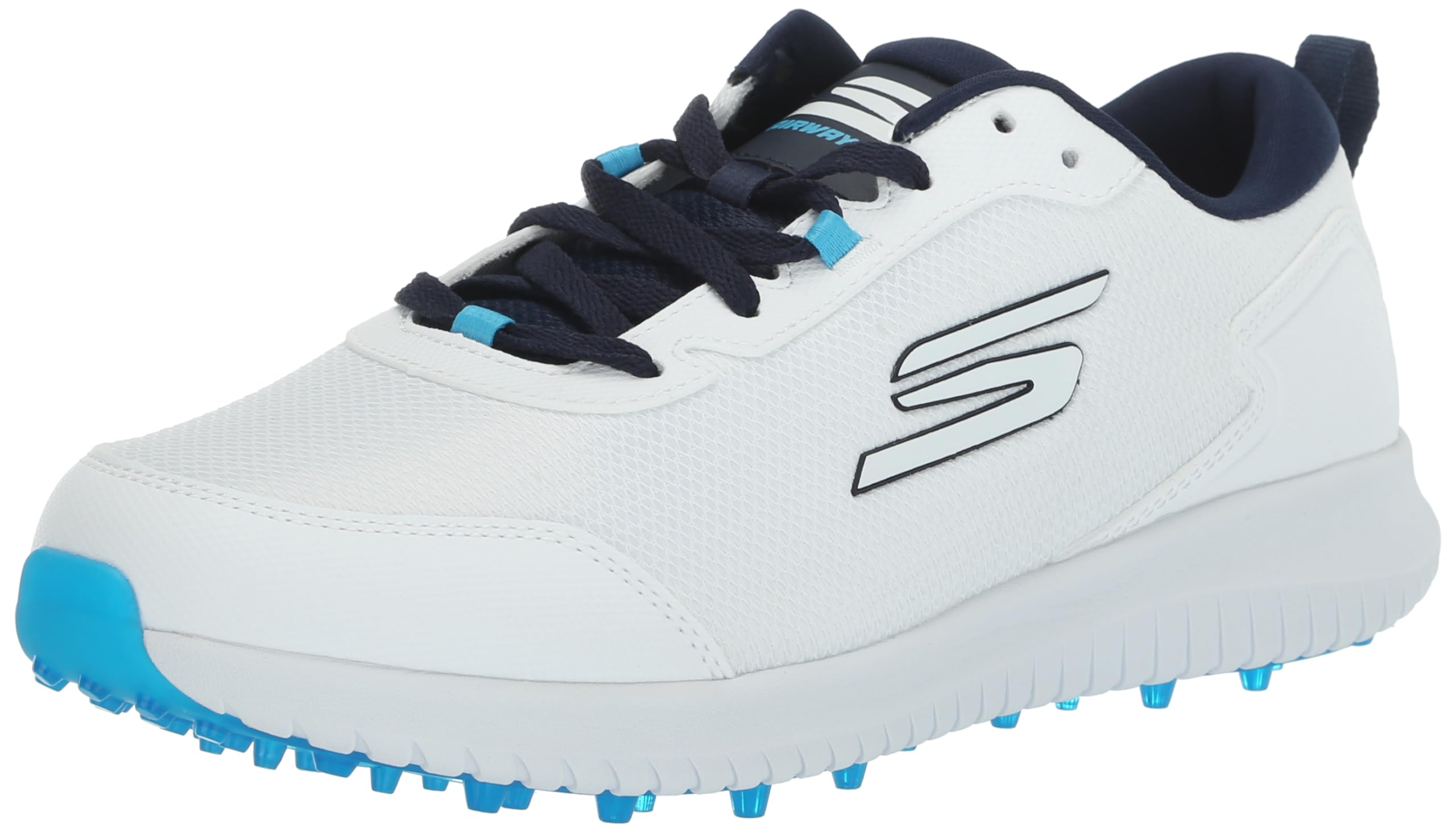 Skechers Men's Max Fairway 4 Lightweight Spikeless Golf Shoe, White/Navy, 9.5 Wide Image